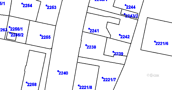 Parcela st. 2238 v KÚ České Budějovice 3, Katastrální mapa