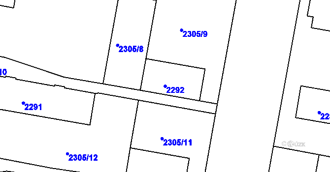 Parcela st. 2292 v KÚ České Budějovice 3, Katastrální mapa