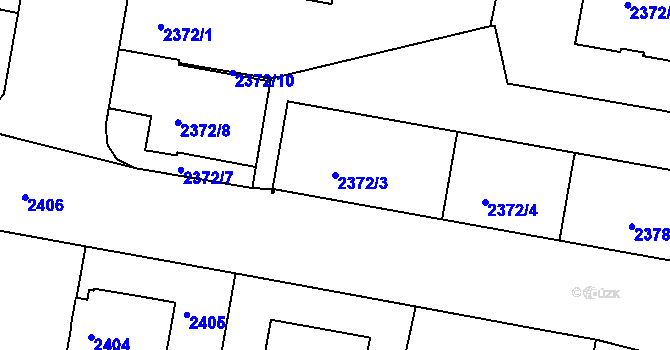 Parcela st. 2372/3 v KÚ České Budějovice 3, Katastrální mapa