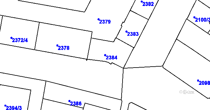 Parcela st. 2384 v KÚ České Budějovice 3, Katastrální mapa