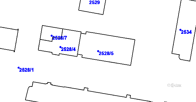 Parcela st. 2528/5 v KÚ České Budějovice 3, Katastrální mapa