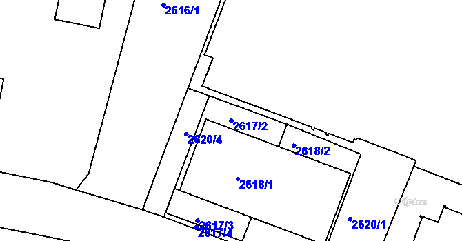 Parcela st. 2617/2 v KÚ České Budějovice 3, Katastrální mapa