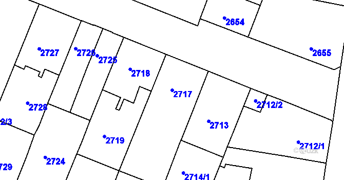 Parcela st. 2717 v KÚ České Budějovice 3, Katastrální mapa