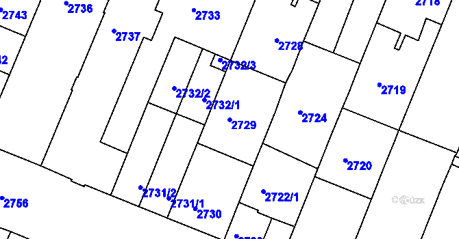 Parcela st. 2729 v KÚ České Budějovice 3, Katastrální mapa