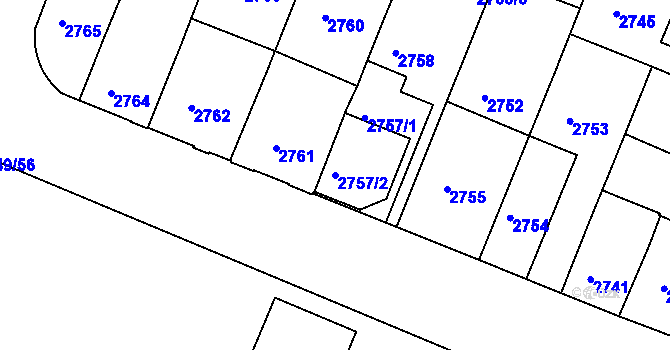 Parcela st. 2757/2 v KÚ České Budějovice 3, Katastrální mapa