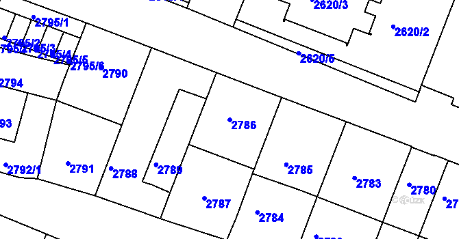 Parcela st. 2786 v KÚ České Budějovice 3, Katastrální mapa