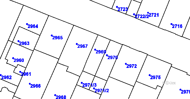Parcela st. 2969 v KÚ České Budějovice 3, Katastrální mapa