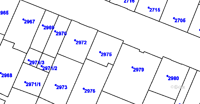 Parcela st. 2975 v KÚ České Budějovice 3, Katastrální mapa