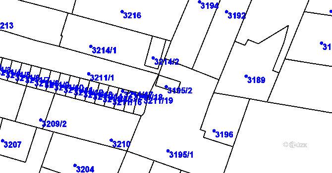Parcela st. 3195/2 v KÚ České Budějovice 3, Katastrální mapa