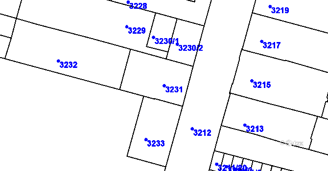 Parcela st. 3231 v KÚ České Budějovice 3, Katastrální mapa