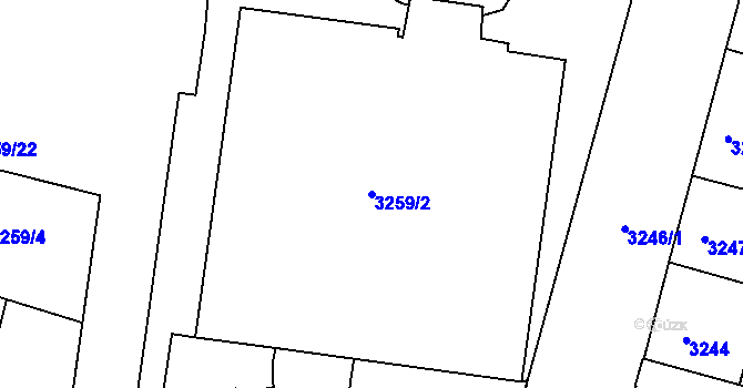 Parcela st. 3259/2 v KÚ České Budějovice 3, Katastrální mapa