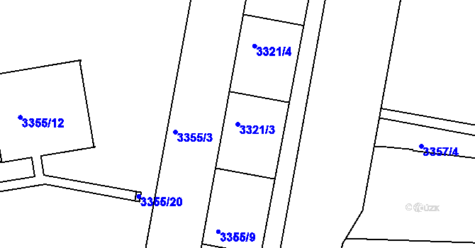 Parcela st. 3321/3 v KÚ České Budějovice 3, Katastrální mapa