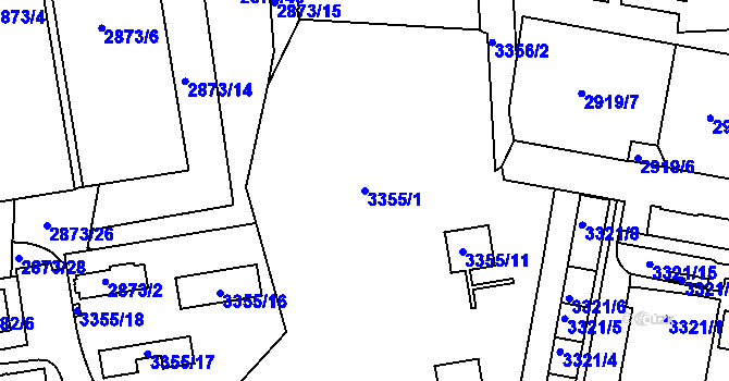 Parcela st. 3355/1 v KÚ České Budějovice 3, Katastrální mapa