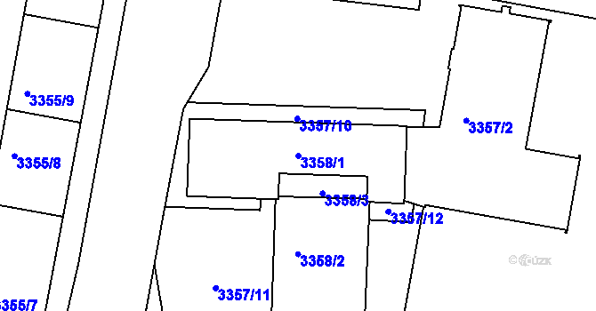 Parcela st. 3358/1 v KÚ České Budějovice 3, Katastrální mapa