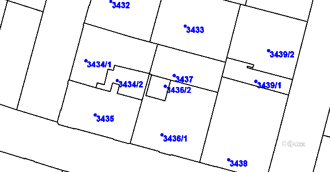 Parcela st. 3436/2 v KÚ České Budějovice 3, Katastrální mapa