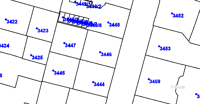 Parcela st. 3446 v KÚ České Budějovice 3, Katastrální mapa