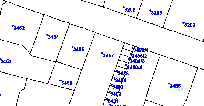 Parcela st. 3457 v KÚ České Budějovice 3, Katastrální mapa