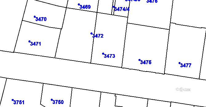 Parcela st. 3473 v KÚ České Budějovice 3, Katastrální mapa