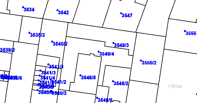 Parcela st. 3548/4 v KÚ České Budějovice 3, Katastrální mapa