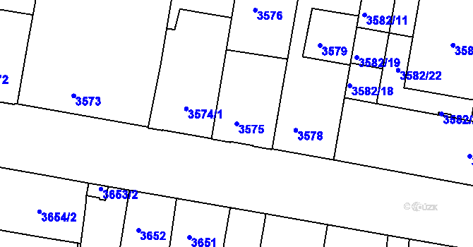 Parcela st. 3575 v KÚ České Budějovice 3, Katastrální mapa