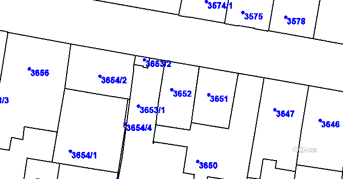Parcela st. 3652 v KÚ České Budějovice 3, Katastrální mapa