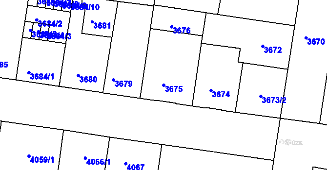 Parcela st. 3675 v KÚ České Budějovice 3, Katastrální mapa