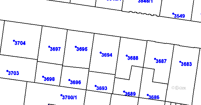 Parcela st. 3694 v KÚ České Budějovice 3, Katastrální mapa