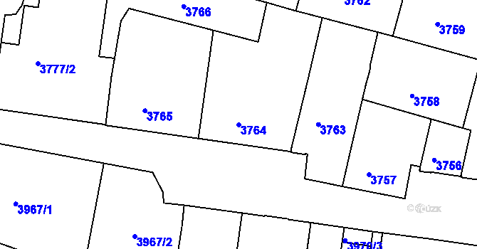Parcela st. 3764 v KÚ České Budějovice 3, Katastrální mapa