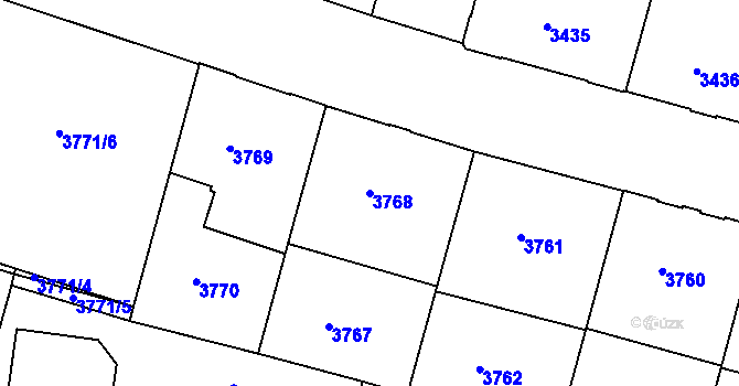 Parcela st. 3768 v KÚ České Budějovice 3, Katastrální mapa