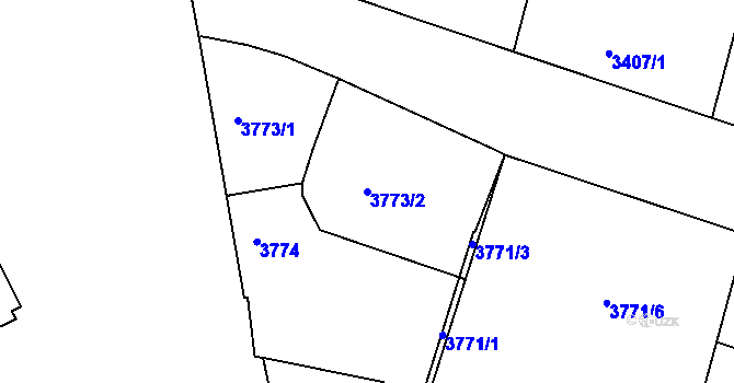 Parcela st. 3773/2 v KÚ České Budějovice 3, Katastrální mapa
