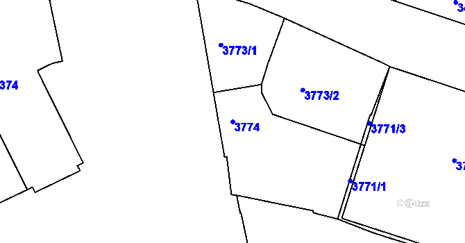 Parcela st. 3774 v KÚ České Budějovice 3, Katastrální mapa