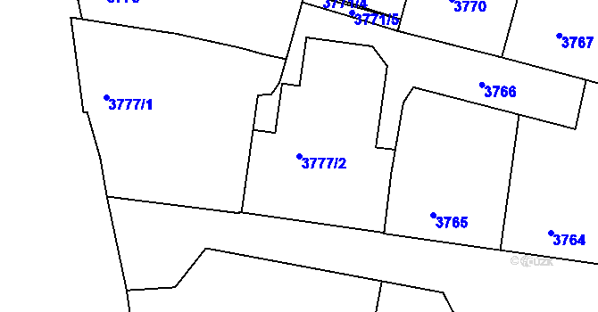 Parcela st. 3777/2 v KÚ České Budějovice 3, Katastrální mapa
