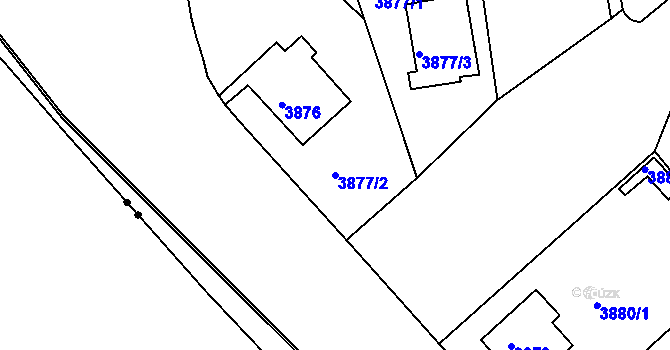 Parcela st. 3877/2 v KÚ České Budějovice 3, Katastrální mapa