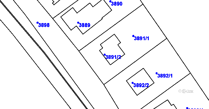 Parcela st. 3891/2 v KÚ České Budějovice 3, Katastrální mapa