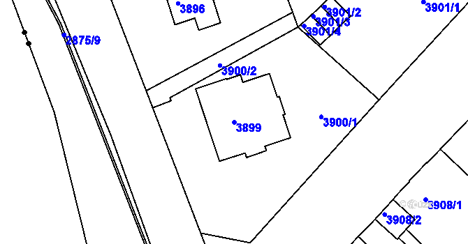 Parcela st. 3899 v KÚ České Budějovice 3, Katastrální mapa