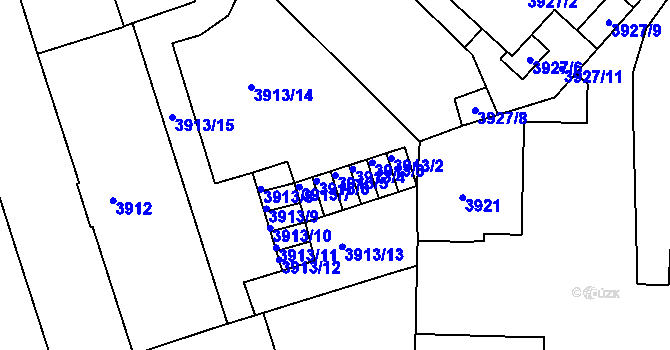 Parcela st. 3913/5 v KÚ České Budějovice 3, Katastrální mapa