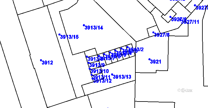 Parcela st. 3913/6 v KÚ České Budějovice 3, Katastrální mapa