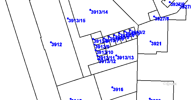 Parcela st. 3913/10 v KÚ České Budějovice 3, Katastrální mapa