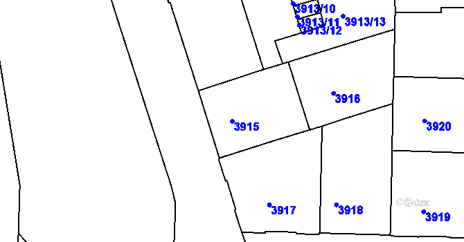 Parcela st. 3915 v KÚ České Budějovice 3, Katastrální mapa