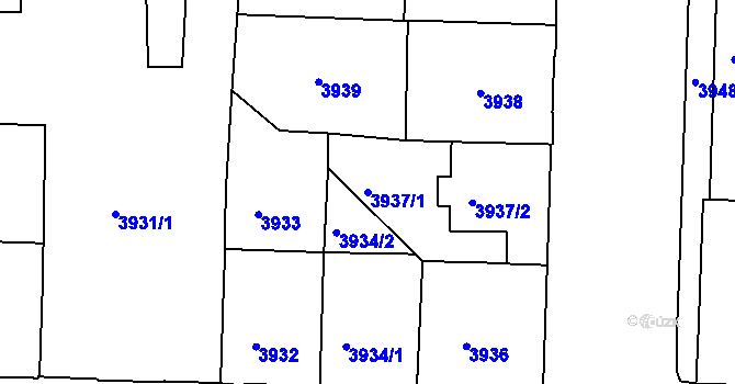 Parcela st. 3937/1 v KÚ České Budějovice 3, Katastrální mapa