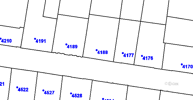 Parcela st. 4188 v KÚ České Budějovice 3, Katastrální mapa