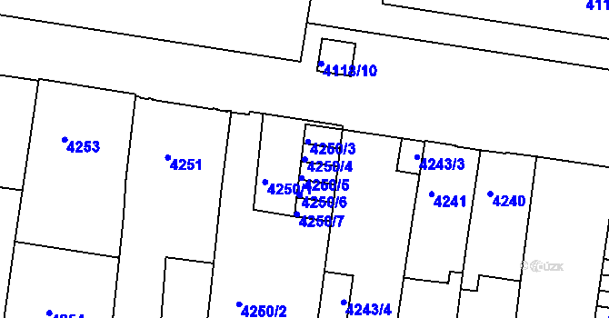 Parcela st. 4250/4 v KÚ České Budějovice 3, Katastrální mapa