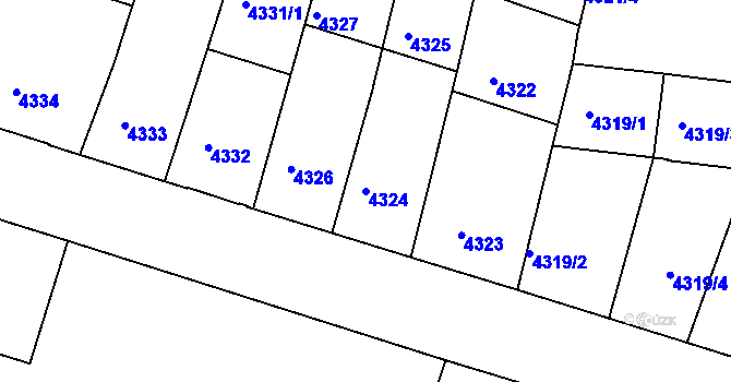 Parcela st. 4324 v KÚ České Budějovice 3, Katastrální mapa