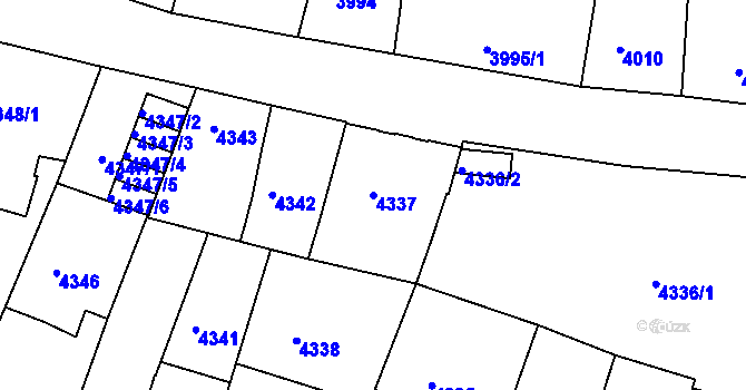 Parcela st. 4337 v KÚ České Budějovice 3, Katastrální mapa
