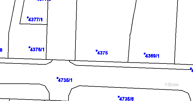Parcela st. 4375 v KÚ České Budějovice 3, Katastrální mapa