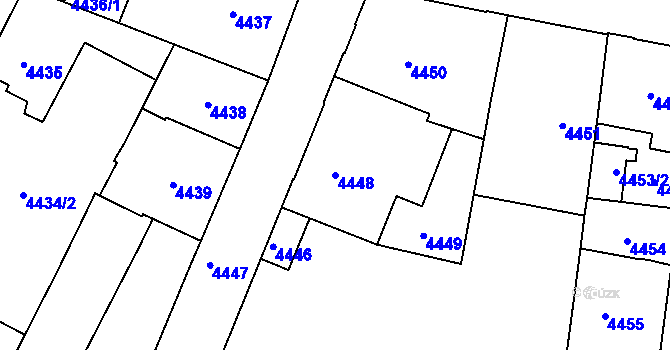 Parcela st. 4448 v KÚ České Budějovice 3, Katastrální mapa