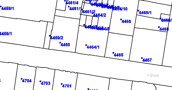 Parcela st. 4464/1 v KÚ České Budějovice 3, Katastrální mapa