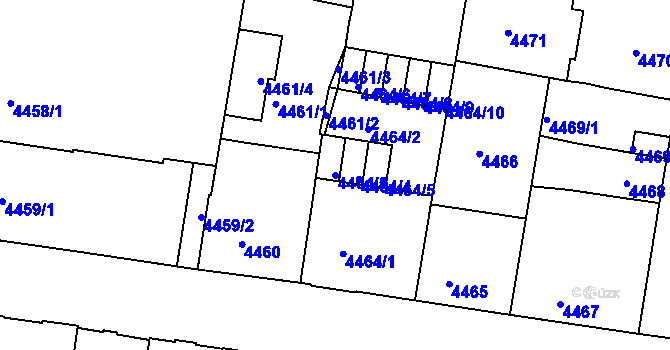 Parcela st. 4464/3 v KÚ České Budějovice 3, Katastrální mapa