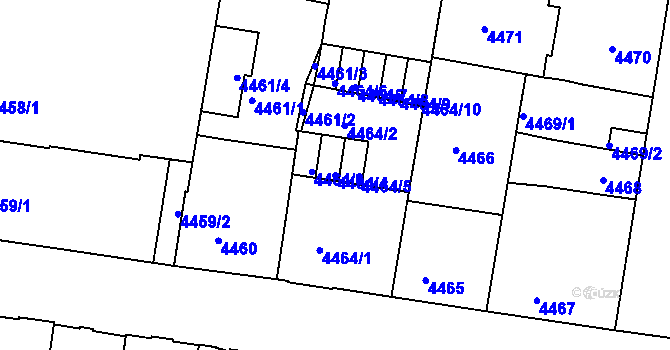 Parcela st. 4464/4 v KÚ České Budějovice 3, Katastrální mapa