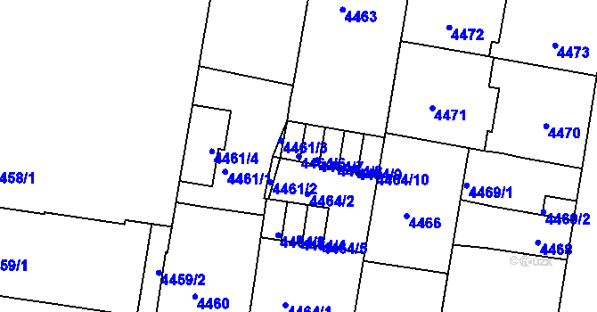 Parcela st. 4464/6 v KÚ České Budějovice 3, Katastrální mapa